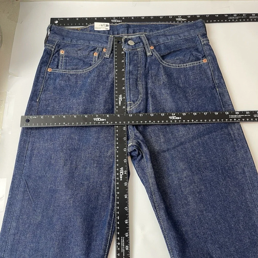 Levis 501 Jeans Mens 31x32 Blue Original Straight Button Fly Denim Grunge New